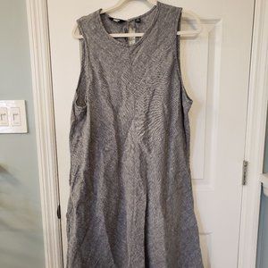 EUC, Lands' End Plus Size Sleeveless Linen Swing Dress, Indigo, SZ 2X
